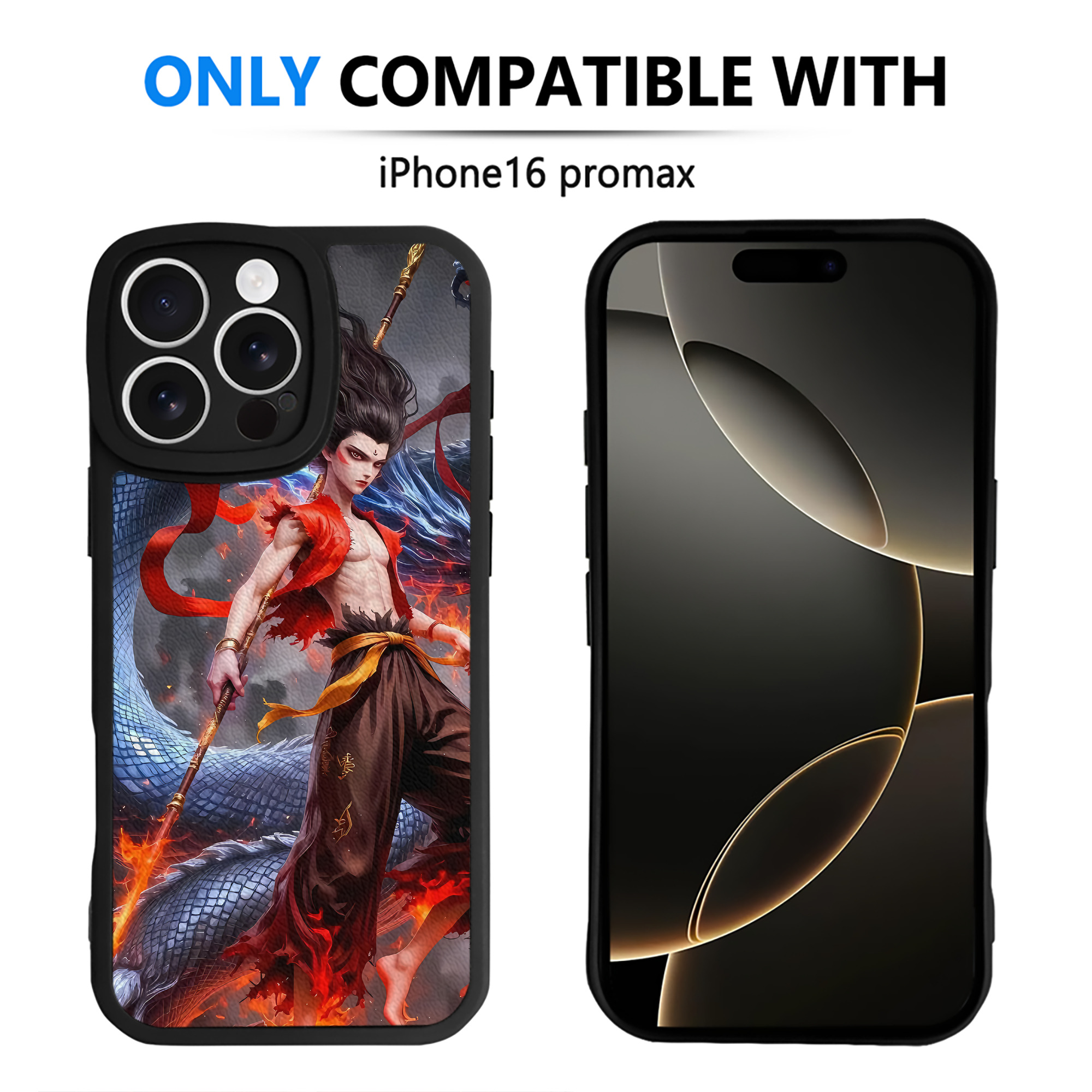 （画像用） Ne Zha 2 ナタ 魔童の大暴れ 【iPhone 16シリーズ対応】シリコンスマホケース（レザー調） 材質：シリコン